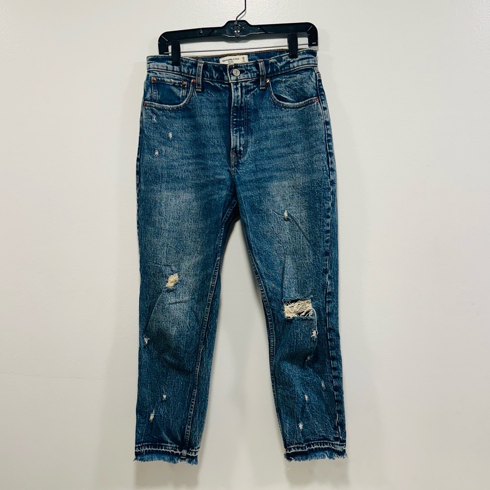 Abercrombie & Fitch the mom high Rise acid wash Blue Jeans 28 6R